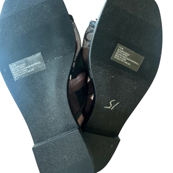 NWT Seychelles Black Sheer Mesh Bow Slides - Picture 5 of 5